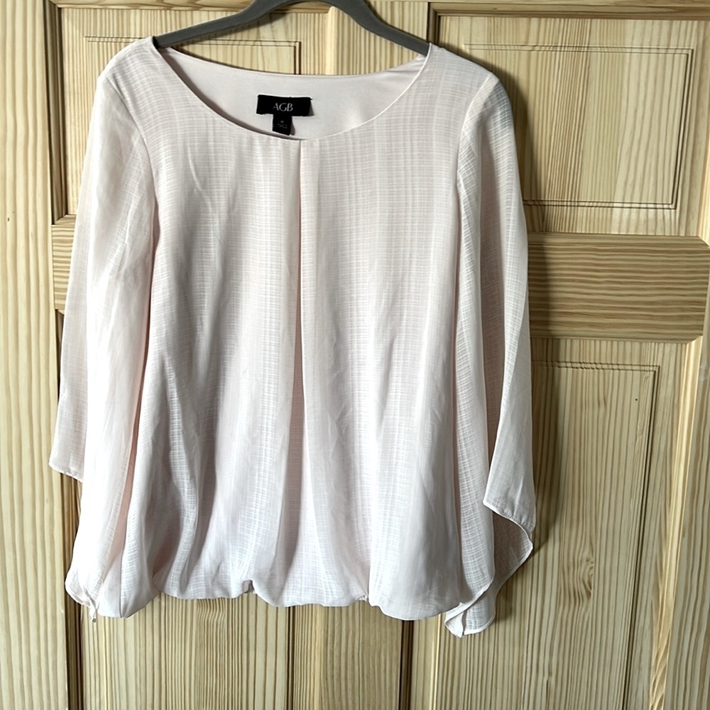 AGB Chiffon blouson dress shirt blush